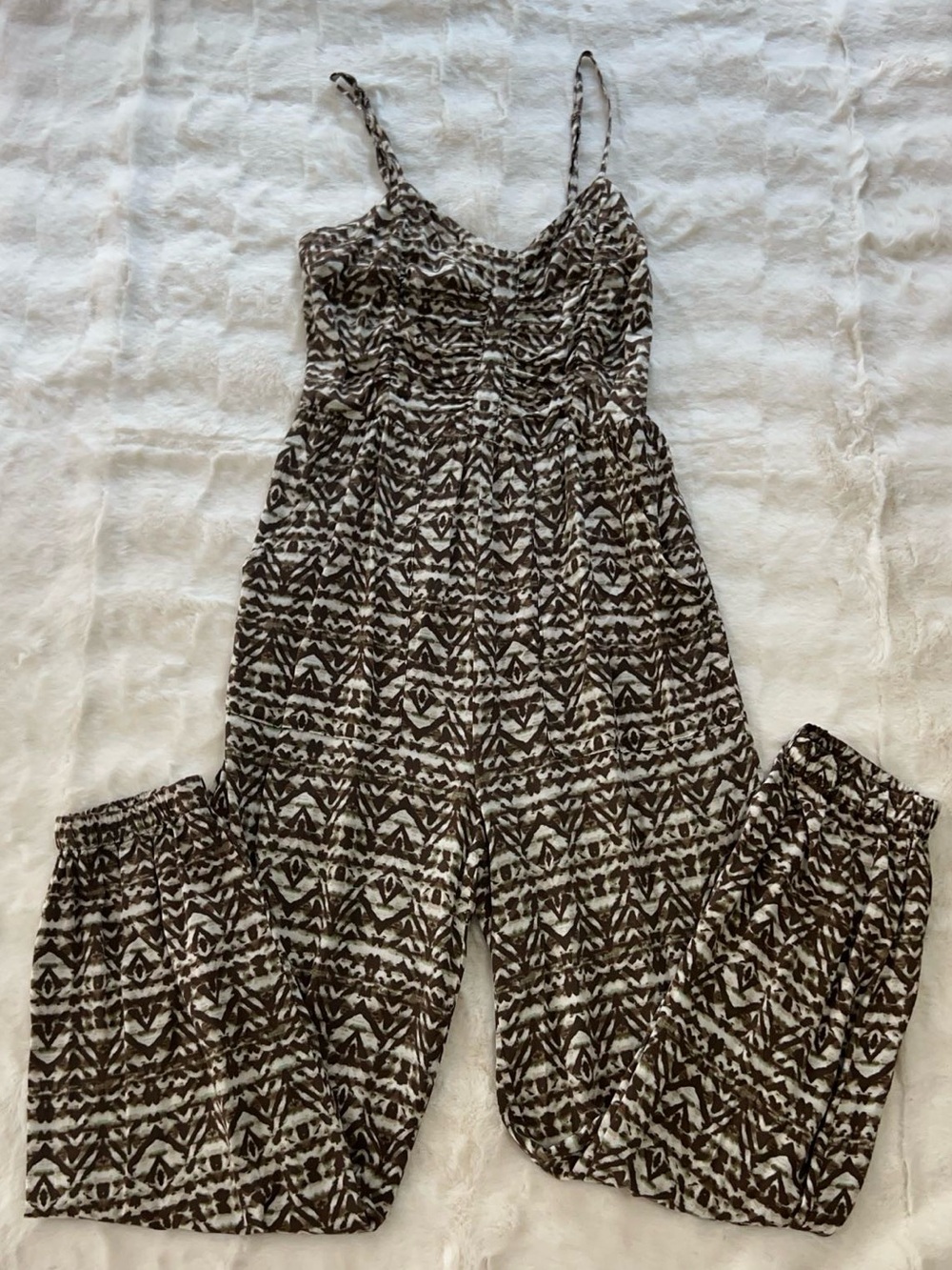 Women’s Aeropostale Brown Printed Sleeveless Jumpsuit